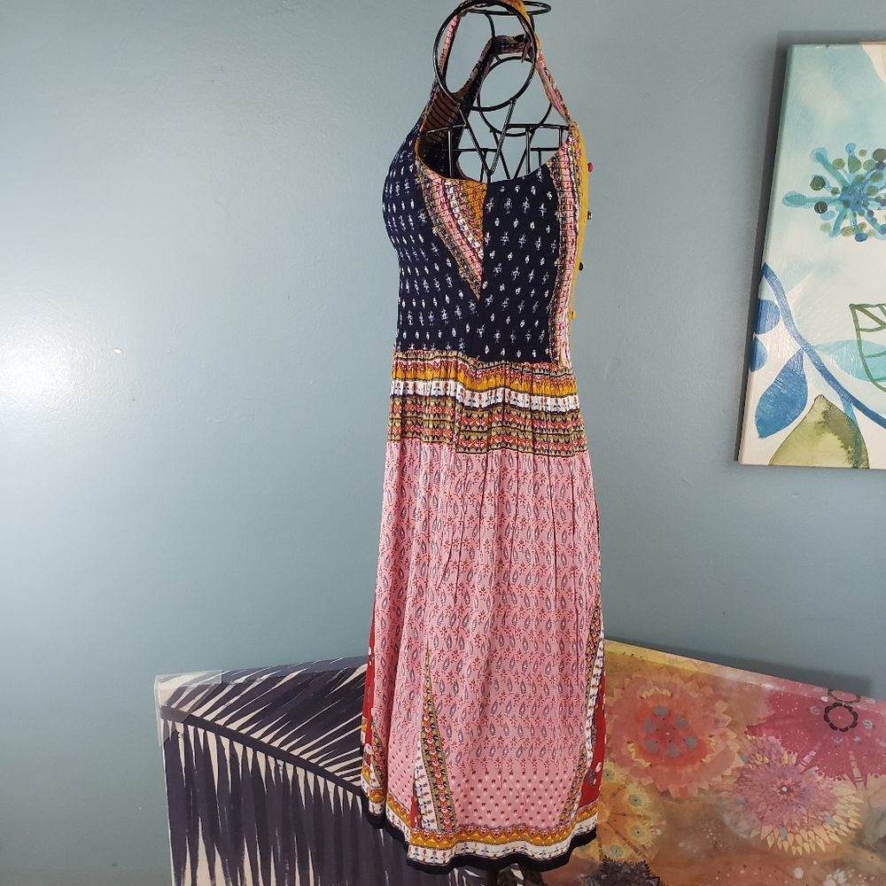 BOHO Patrons of Piece patch work rayon dress sz M - Picture 15 of 15